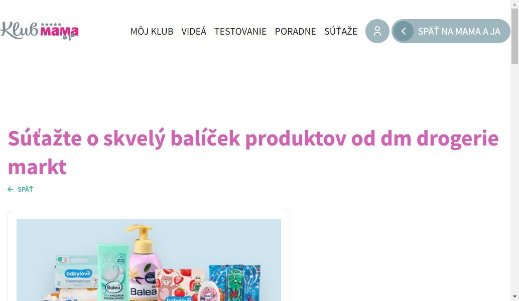 Súťaž o balíček produktov od dm drogerie markt