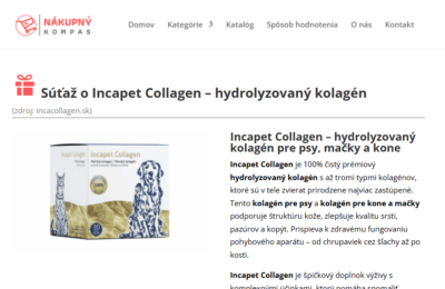 Súťaž o Incapet Collagen – hydrolyzovaný kolagén