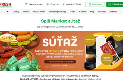 Kúpte ľubovoľný výrobok v predajniach FRESH Plus a vyhrajte kávovar