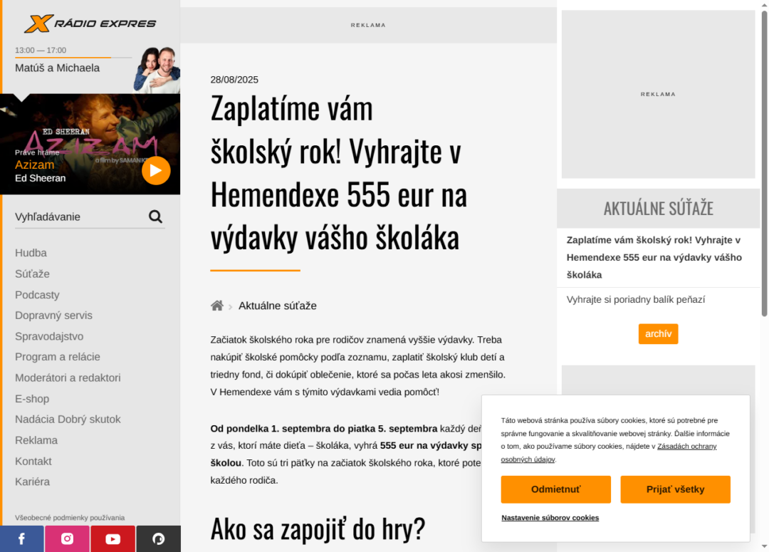 Vyhrajte v Hemendexe 555 eur na výdavky vášho školáka