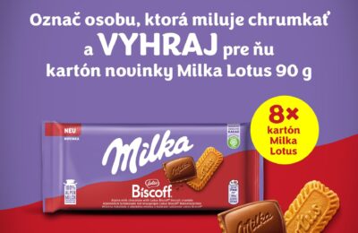 Súťaž o 8 kartónov čokolády Milka Lotus