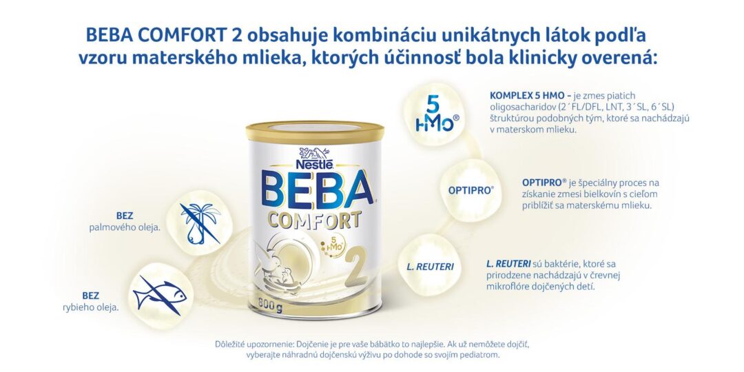 Súťaž o balíčky prémiovej dojčenskej výživy BEBA COMFORT 2, 5 HMO