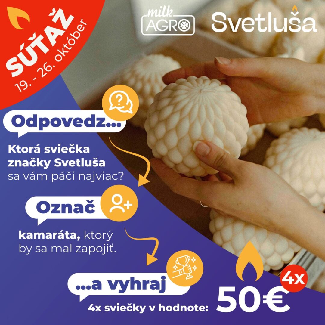 Súťaž o sviečky Svetluša vyrobené na Slovensku v hodnote 50€