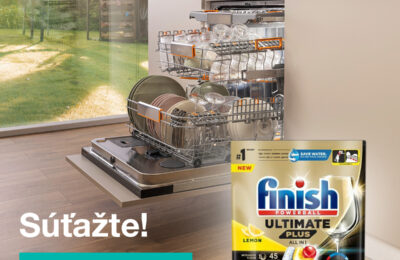 Vyhrajte zásobu kapsúl Finish Ultra Plus do umývačky riadu