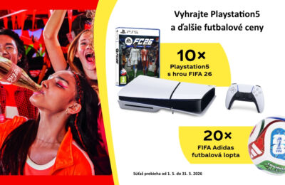 Súťaž o 10 herných konzol Playstation 5 s hrou FC 2026 a 20 futbalových lôpt FIFA Adidas