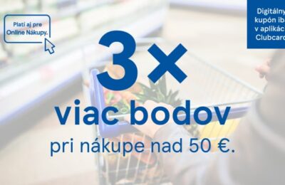 3× viac bodov Clubcard
