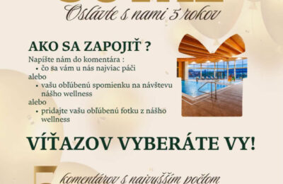 Súťaž o permanentku 50€ k 5. výročiu Wellness & Spa pod Maginhradom