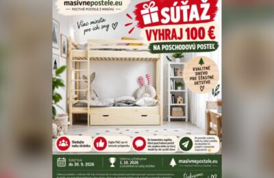 SÚŤAŽ masivnepostele.eu: vyhrajte poukážku 100 € na poschodovú posteľ (1 výherca)