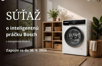 SÚŤAŽ Mojdom.sk: vyhrajte inteligentnú práčku Bosch