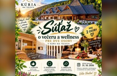 SÚŤAŽ Kúria na Táľoch: vyhrajte večeru a wellness pre dve osoby (1 výherca)