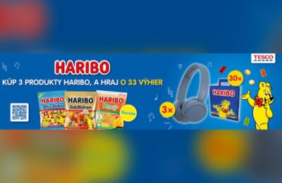SÚŤAŽ HARIBO a Tesco: vyhrajte slúchadlá Sony alebo box cukríkov HARIBO (33 výhercov)
