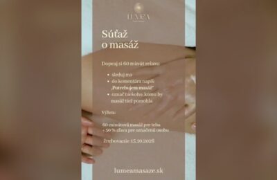SÚŤAŽ Lumea Touch Therapy Nitra: vyhrajte 60-minútovú masáž